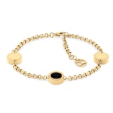 Tommy Hilfiger Yellow Gold Coloured Iconic Circle Onyx Bracelet