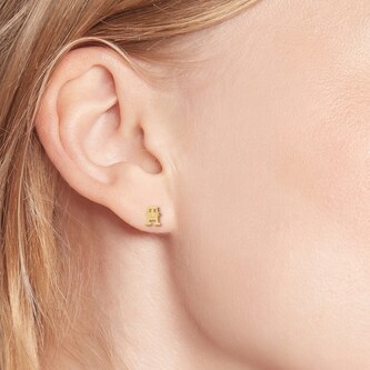 Tommy Hilfiger Yellow Gold Coloured Monogram Small Studs Earrings