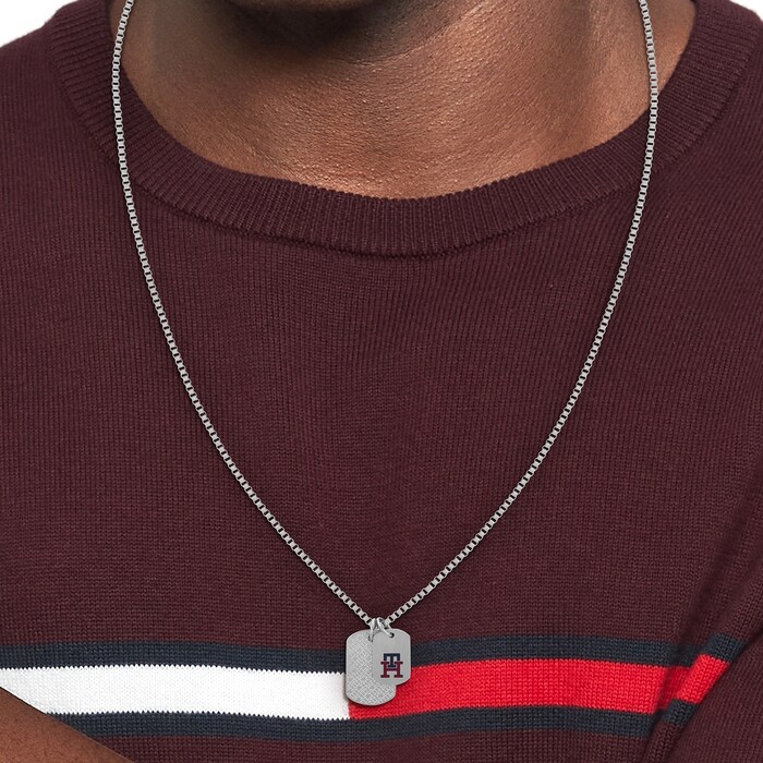 Tommy Hilfiger Stainless Steel Gents Th Monogram Dog Tag