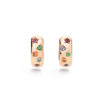 Pomellato Iconica 18ct Rose Gold Multi Stone Hoop Earrings Pomellato Iconica 18ct Rose Gold Multi Stone Hoop Earrings