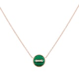 Pomellato Pom Pom Dot 18ct Rose Gold Malachite & Mother of Pearl 0.05ct Diamond Pendant