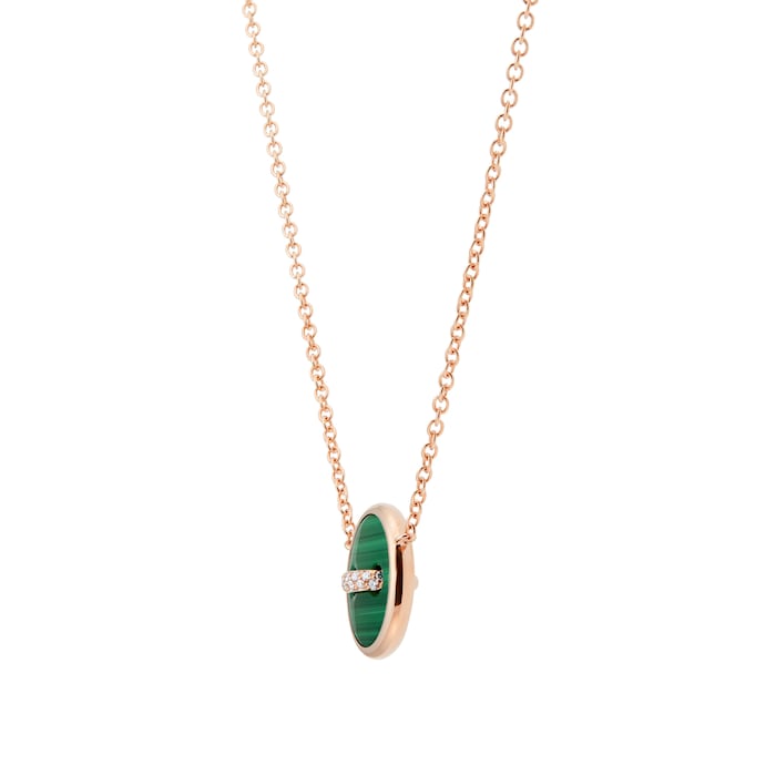 Pomellato Pom Pom Dot 18ct Rose Gold Malachite & Mother of Pearl 0.05ct Diamond Pendant