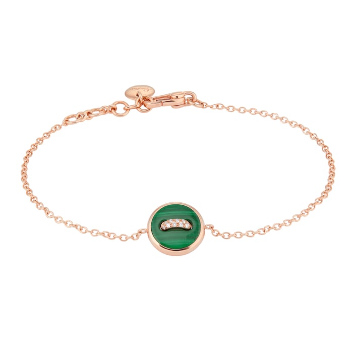 Pomellato Pom Pom Dot 18ct Rose Gold Malachite & Mother of Pearl 0.03ct Diamond Bracelet