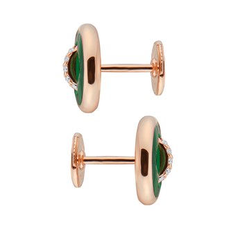 Pomellato Pom Pom Dot 18ct Rose Gold Malachite & 0.07ct Diamond Earrings Pomellato Pom Pom Dot 18ct Rose Gold Malachite & 0.07ct Diamond Earrings