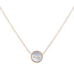 37190044 - Pom Pom Dot 18ct Rose Gold Mother of Pearl & 0.05ct Diamond Pendant