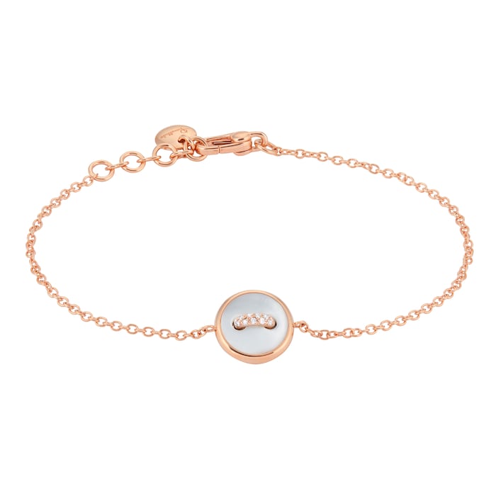 Pomellato Pom Pom Dot 18ct Rose Gold Mother of Pearl 0.03ct Diamond Bracelet