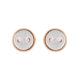 Pomellato Pom Pom Dot 18ct Rose Gold Mother of Pearl & 0.07ct Diamond Earrings