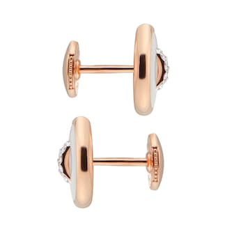 Pomellato Pom Pom Dot 18ct Rose Gold Mother of Pearl & 0.07ct Diamond Earrings Pomellato Pom Pom Dot 18ct Rose Gold Mother of Pearl & 0.07ct Diamond Earrings