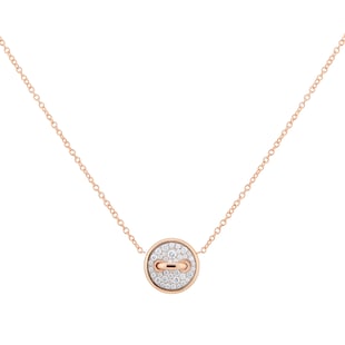 Pomellato Pom Pom Dot 18ct Rose Gold Mother of Pearl & 0.40ct Diamond Pave Pendant