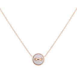 37190047 - Pom Pom Dot 18ct Rose Gold Mother of Pearl & 0.40ct Diamond Pave Pendant