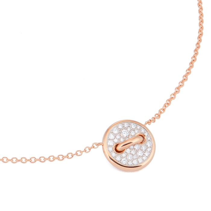 Pomellato Pom Pom Dot 18ct Rose Gold Mother of Pearl & 0.40ct Diamond Pave Pendant