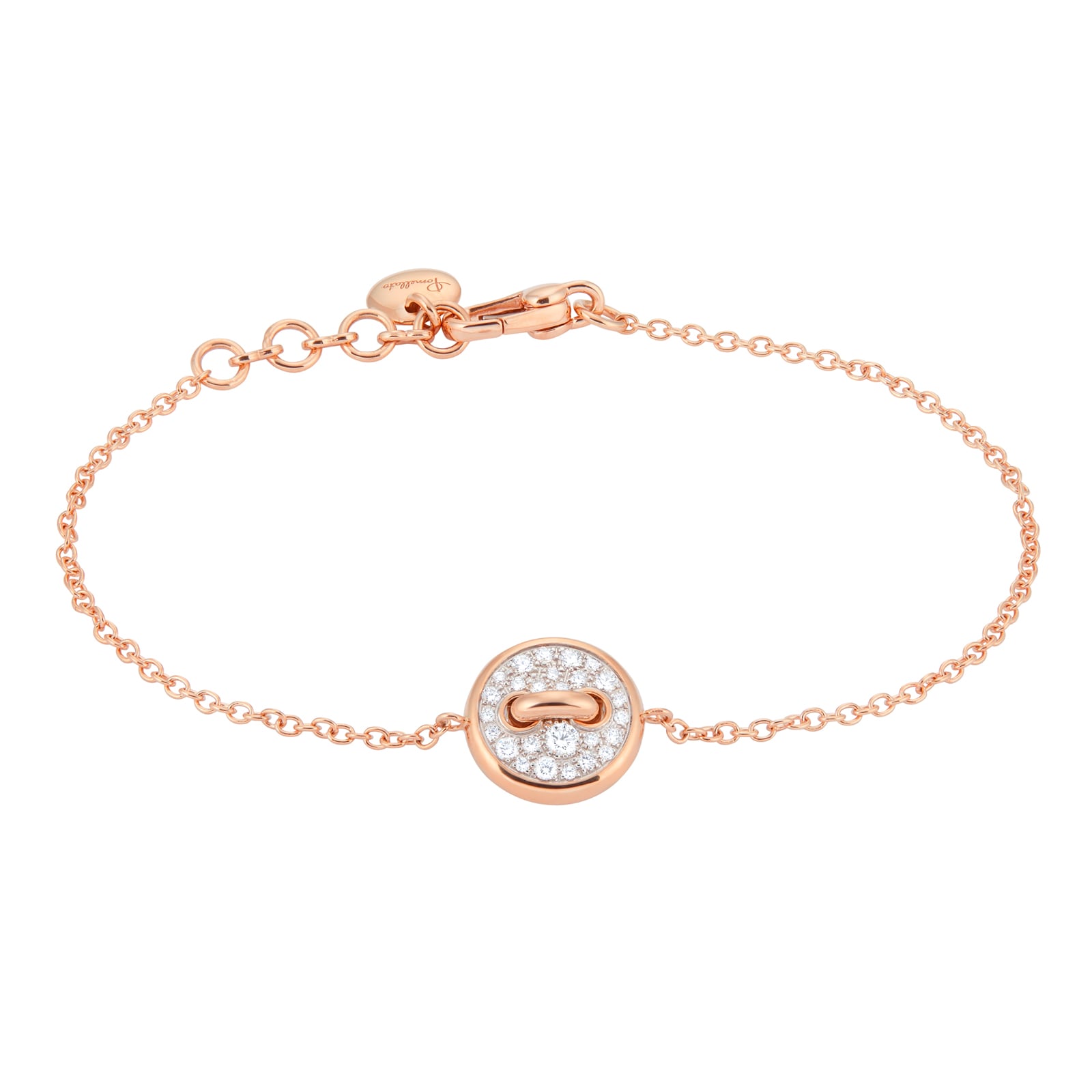 Pom Pom Dot 18ct Rose Gold Mother of Pearl & 0.20ct Diamond Pave Bracelet image