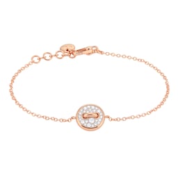 37190048 - Pom Pom Dot 18ct Rose Gold Mother of Pearl & 0.20ct Diamond Pave Bracelet