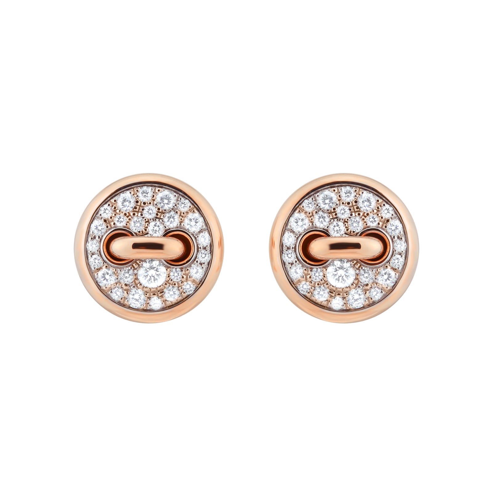 Pom Pom Dot 18ct Rose Gold 0.40ct Diamond Pave Earrings