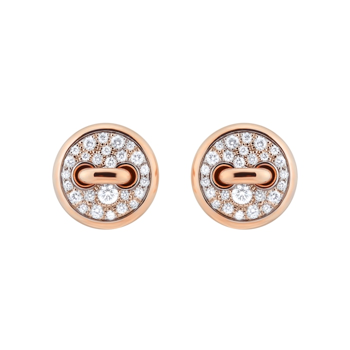 Pomellato Pom Pom Dot 18ct Rose Gold 0.40ct Diamond Pave Earrings