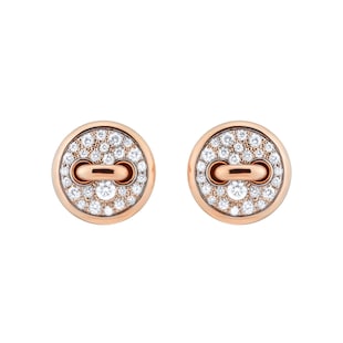 Pomellato Pom Pom Dot 18ct Rose Gold 0.40ct Diamond Pave Earrings