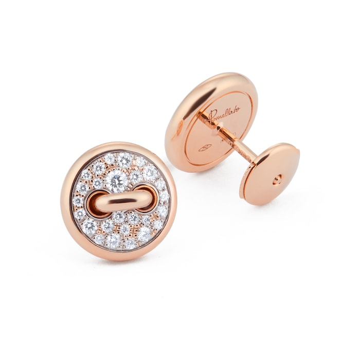 Pomellato Pom Pom Dot 18ct Rose Gold 0.40ct Diamond Pave Earrings