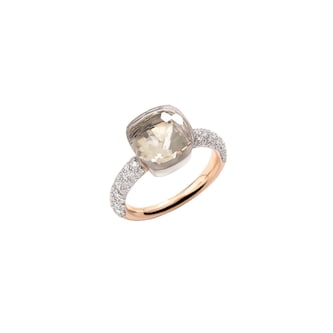 Pomellato 18K Rose Gold Nudo Classic Diamond & White Topaz Ring - Size 6.75 Pomellato 18K Rose Gold Nudo Classic Diamond & White Topaz Ring - Size 6.75