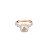 Pomellato 18K Rose Gold Nudo Classic Diamond & White Topaz Ring - Size 6.75