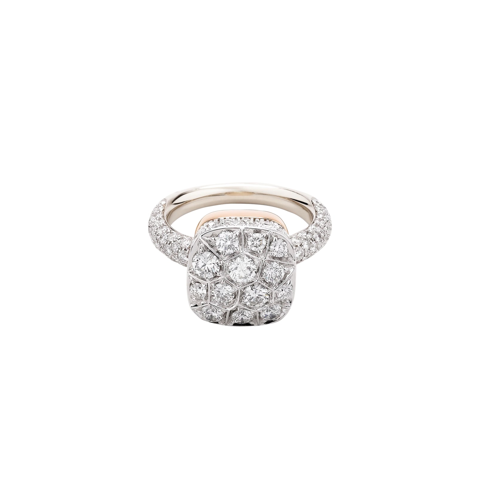 Pomellato 18K White Gold Nudo Maxi Diamond Ring - Size 6.25