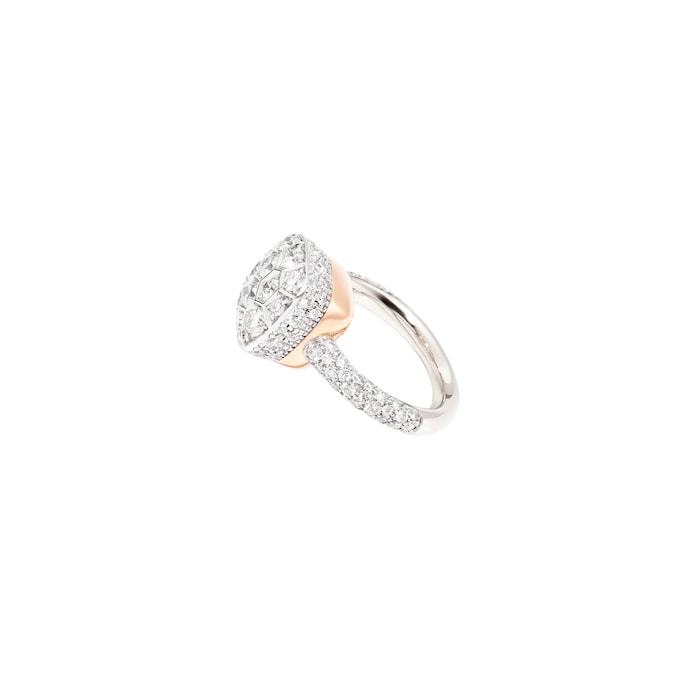 Pomellato 18K White Gold Nudo Maxi Diamond Ring - Size 6.25