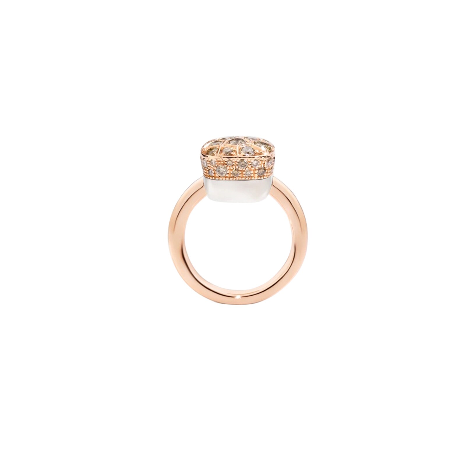 Pomellato 18K Rose Gold Nudo Maxi Brown Diamond Ring - Size 7.25