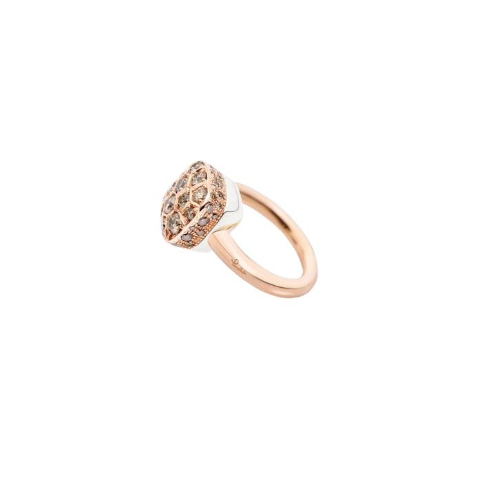 Pomellato 18K Rose Gold Nudo Maxi Brown Diamond Ring - Size 7.25