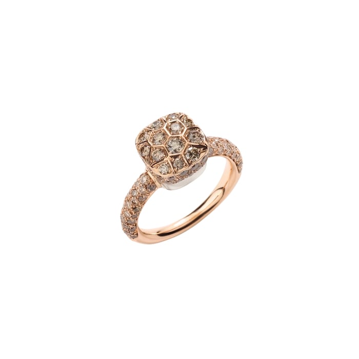 Pomellato 18K Rose Gold Nudo Classic Brown Diamond Ring - Size 6.75