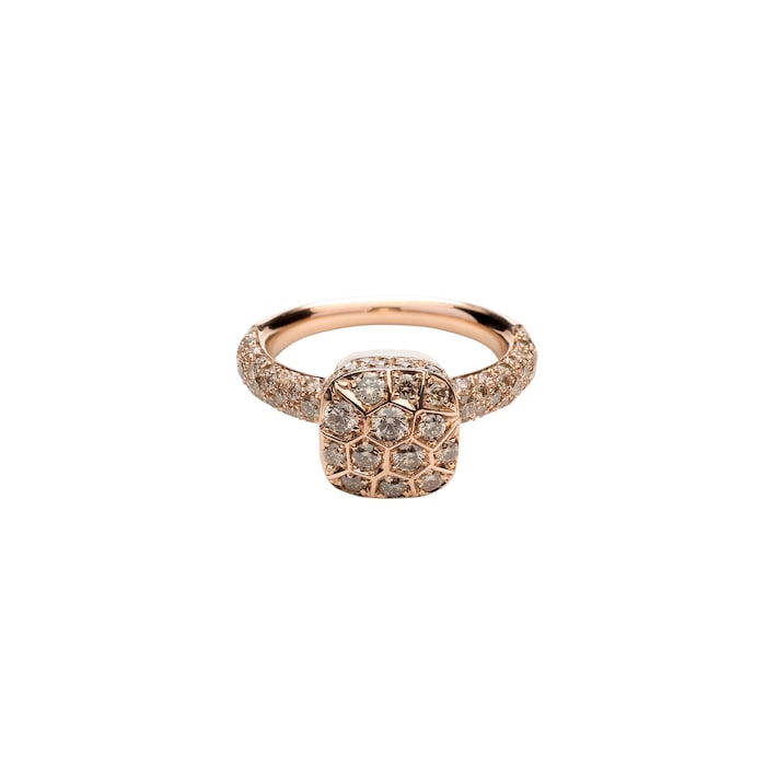 Pomellato 18K Rose Gold Nudo Classic Brown Diamond Ring - Size 6.75
