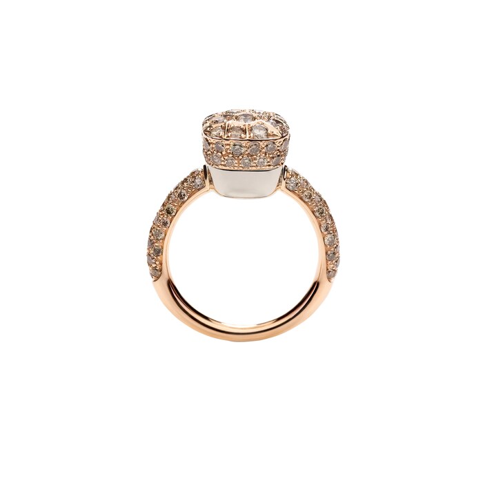 Pomellato 18K Rose Gold Nudo Classic Brown Diamond Ring - Size 6.75