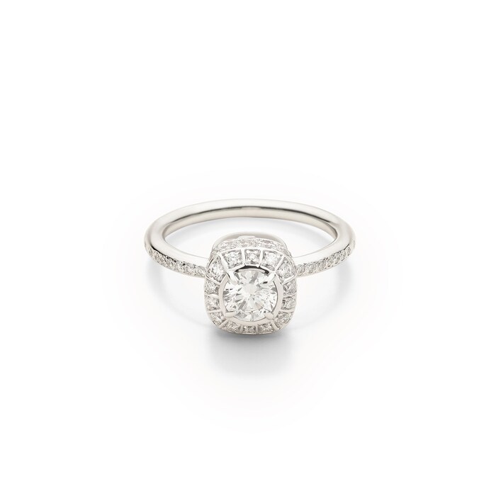 Pomellato 18K White Gold Nudo Petit Diamond Ring - Size 6.75