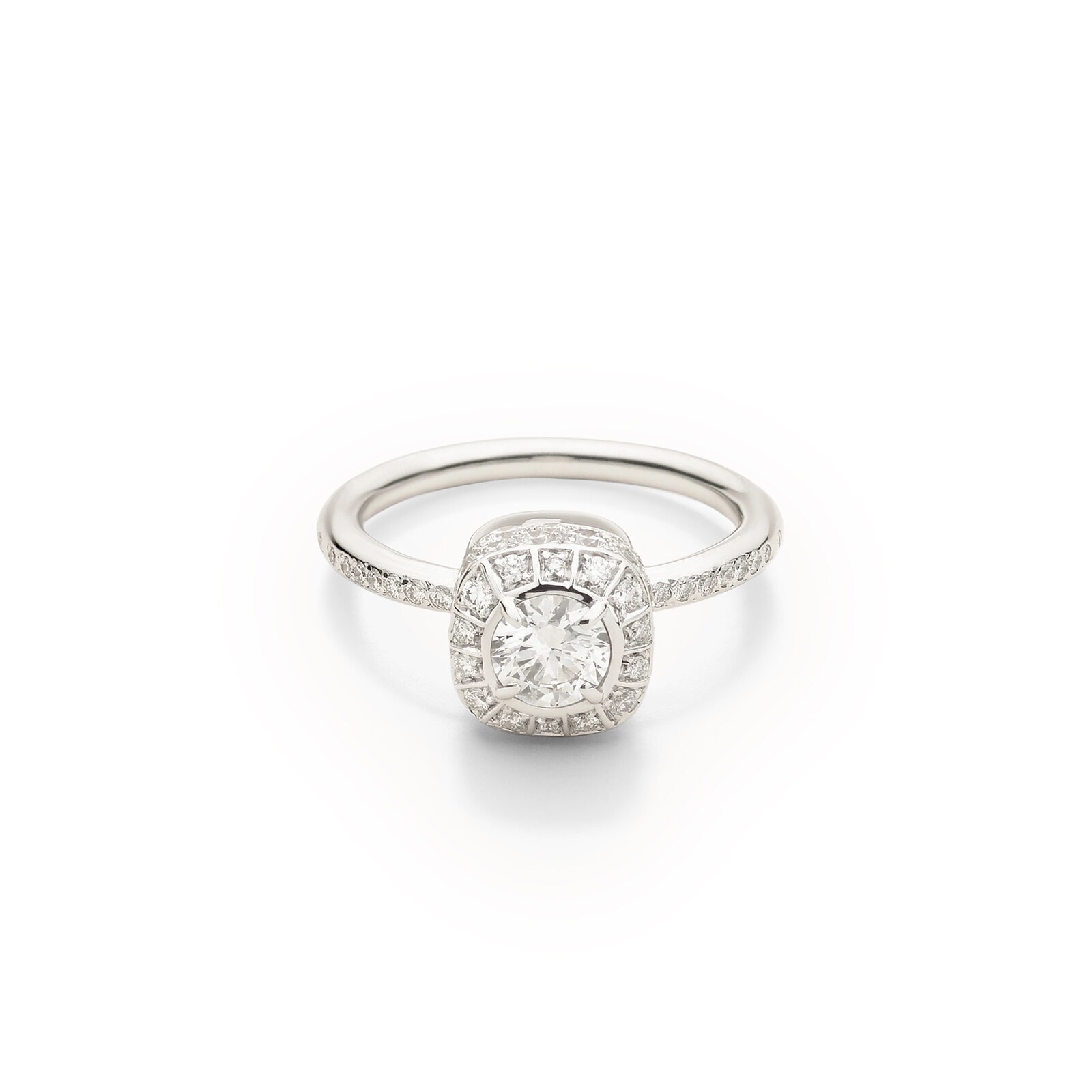 Pomellato 18K White Gold Nudo Petit Diamond Ring - Size 6.75