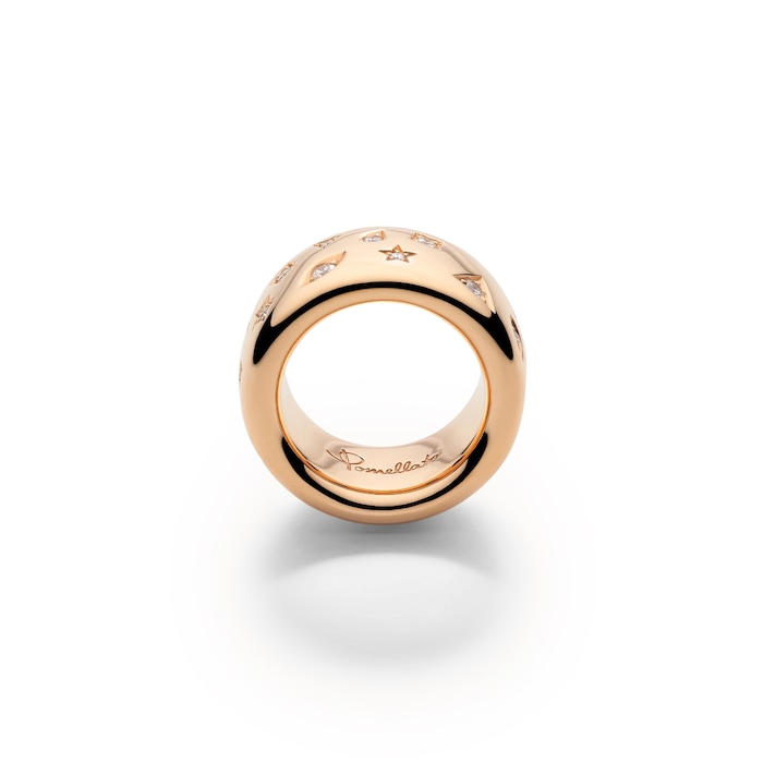 Pomellato 18K Rose Gold Iconica Large Diamond Ring - Size 6.75