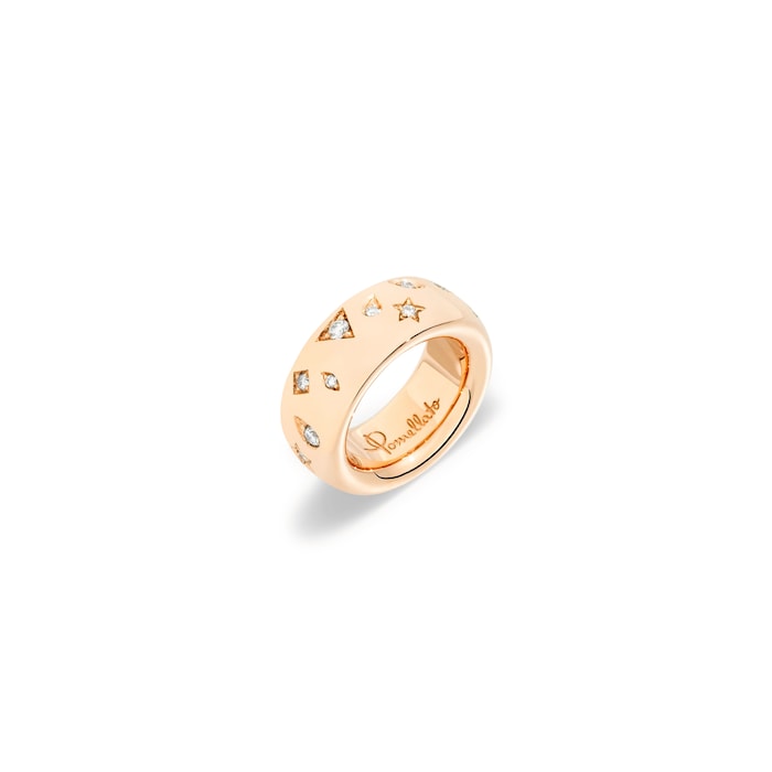 Pomellato 18K Rose Gold Iconica Medium Diamond Ring - Size 6.25