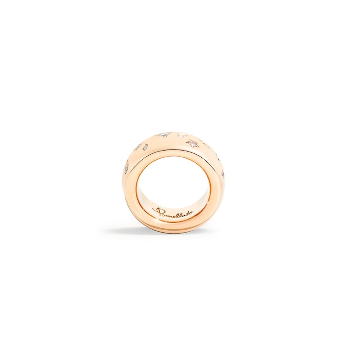 Pomellato 18K Rose Gold Iconica Medium Diamond Ring - Size 6.25