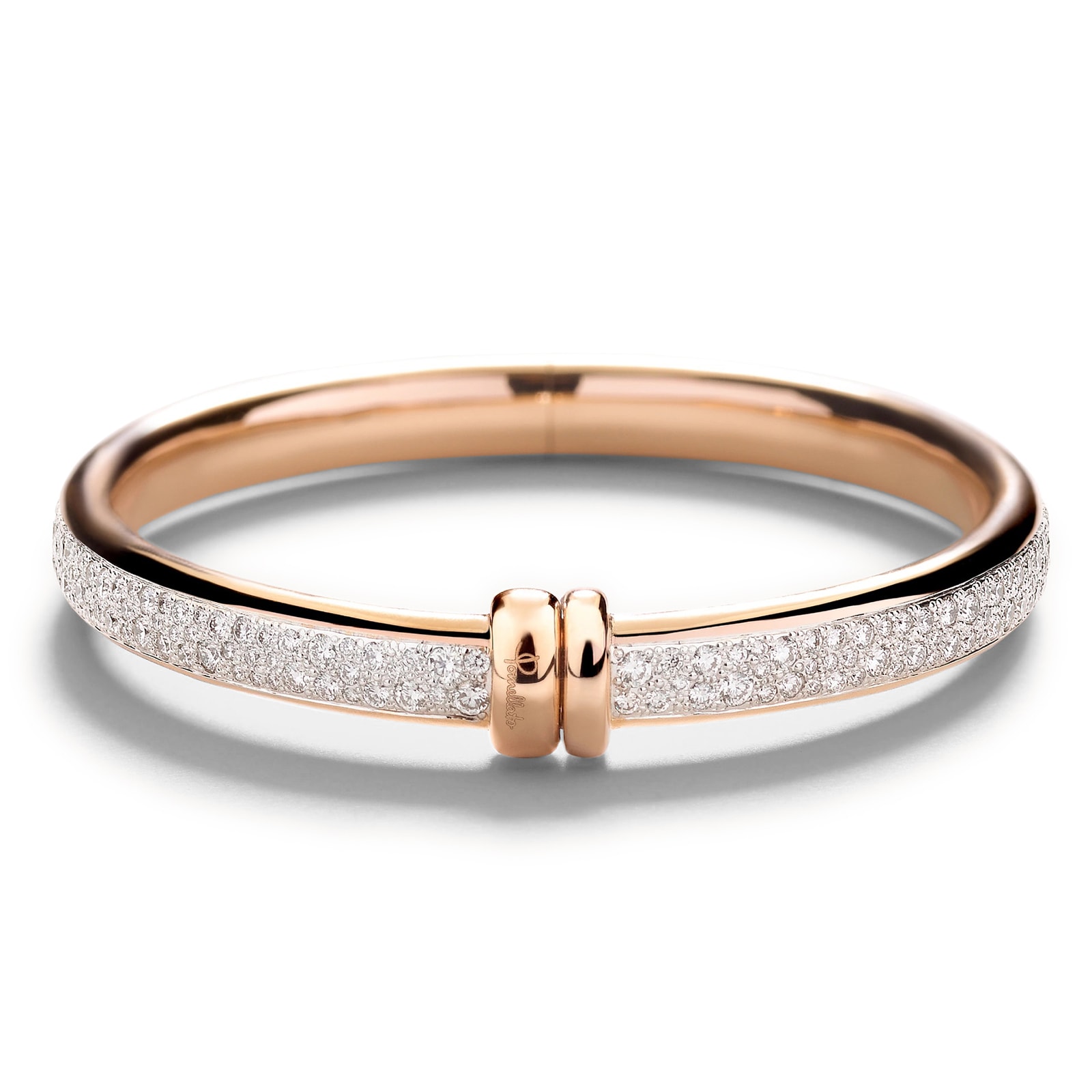 Pomellato 18K Rose Gold Iconica Diamond Bangle - Medium