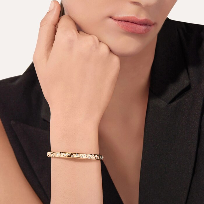 Pomellato 18K Rose Gold Iconica Diamond Bangle - Medium