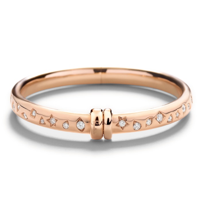 Pomellato 18K Rose Gold Iconica Diamond Bangle - Medium