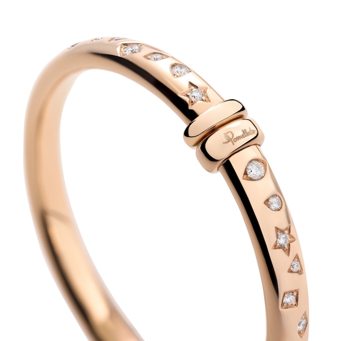 Pomellato 18K Rose Gold Iconica Diamond Bangle - Medium