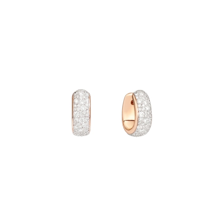 Pomellato 18K Rose Gold Iconica Diamond Hoop Earrings