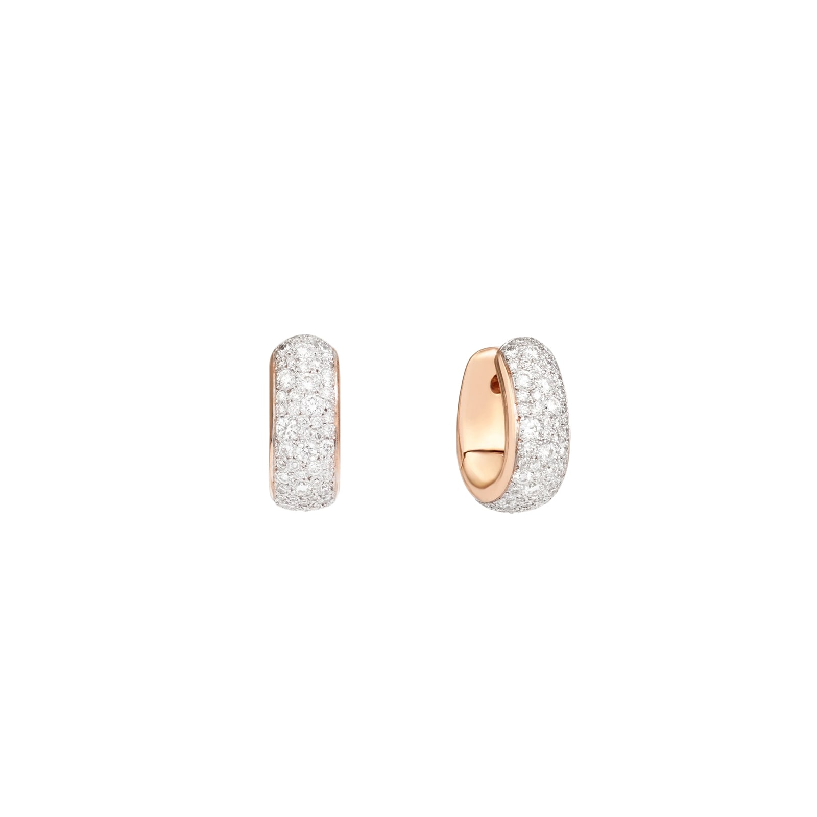 Pomellato 18K Rose Gold Iconica Diamond Hoop Earrings