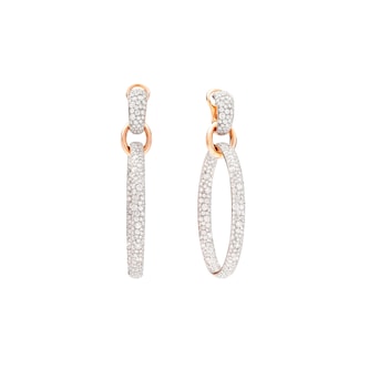 Pomellato 18K Rose Gold Iconica Diamond Double Drop Earrings Pomellato 18K Rose Gold Iconica Diamond Double Drop Earrings