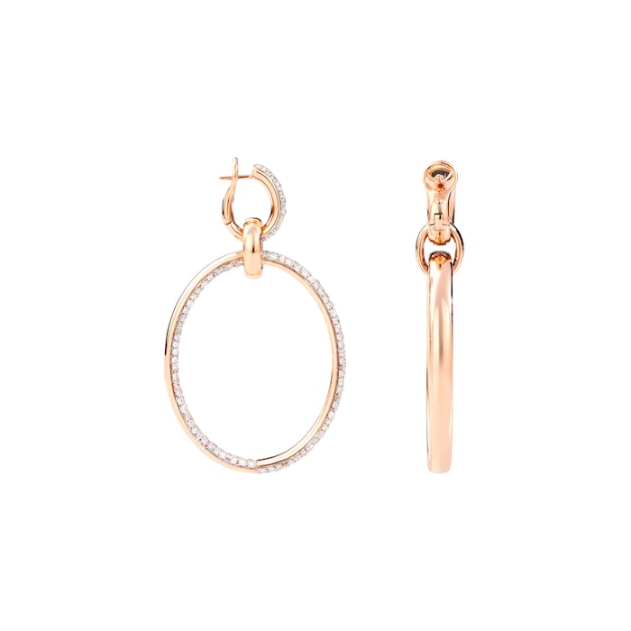 Pomellato 18K Rose Gold Iconica Diamond Double Drop Earrings