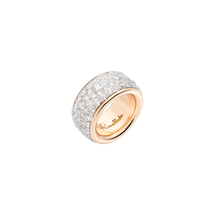 Pomellato 18K Rose Gold Iconica Diamond Ring - Size 6.75