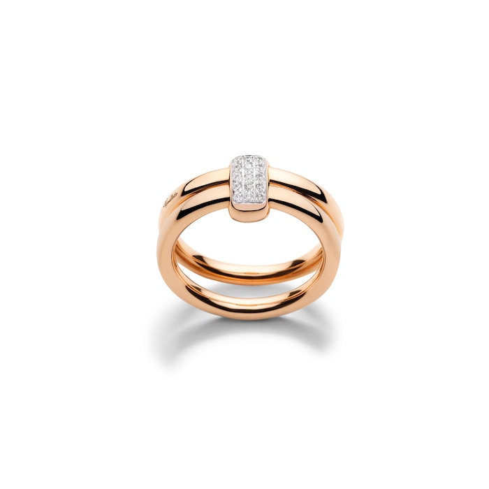 Pomellato 18K Rose Gold Pomellato Together Diamond Ring - Size 6.25