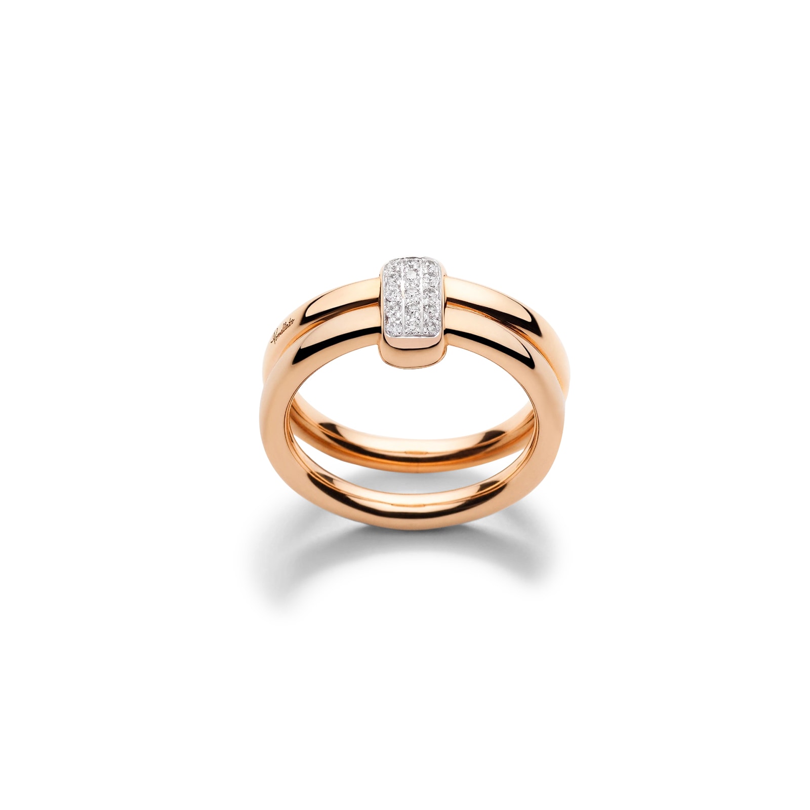 Pomellato 18K Rose Gold Pomellato Together Diamond Ring - Size 6.25