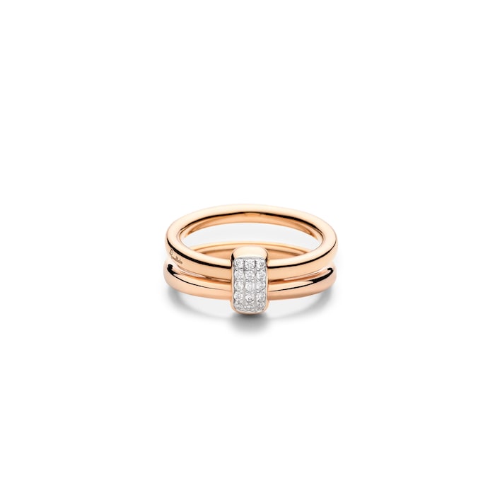 Pomellato 18K Rose Gold Pomellato Together Diamond Ring - Size 6.25