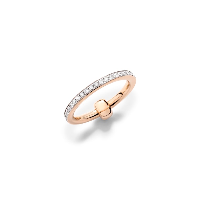 Pomellato 18K Rose Gold Pomellato Together Diamond Ring - Size 6.25