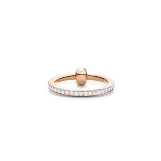 Pomellato 18K Rose Gold Pomellato Together Diamond Ring - Size 6.25