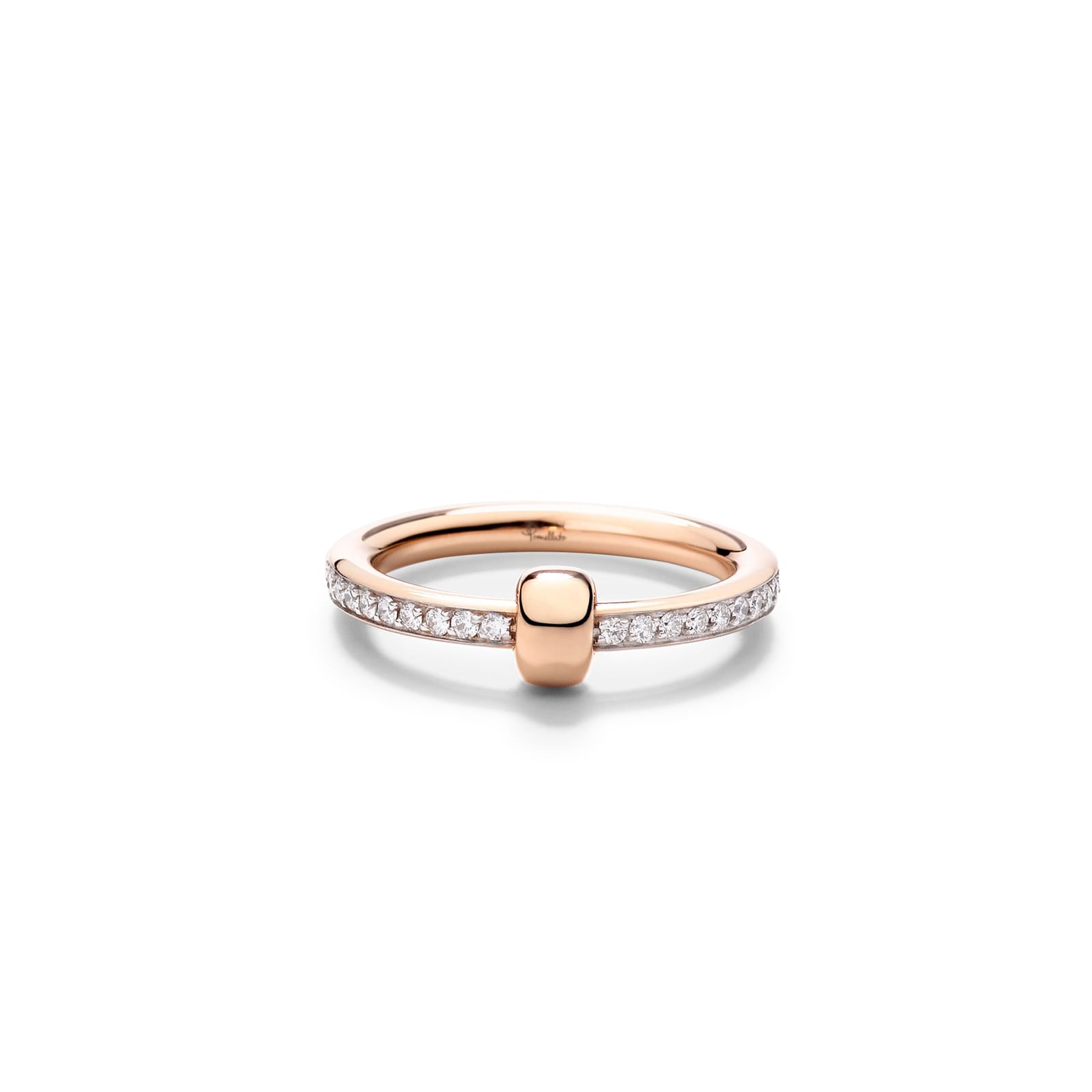 Pomellato 18K Rose Gold Pomellato Together Diamond Ring - Size 6.25